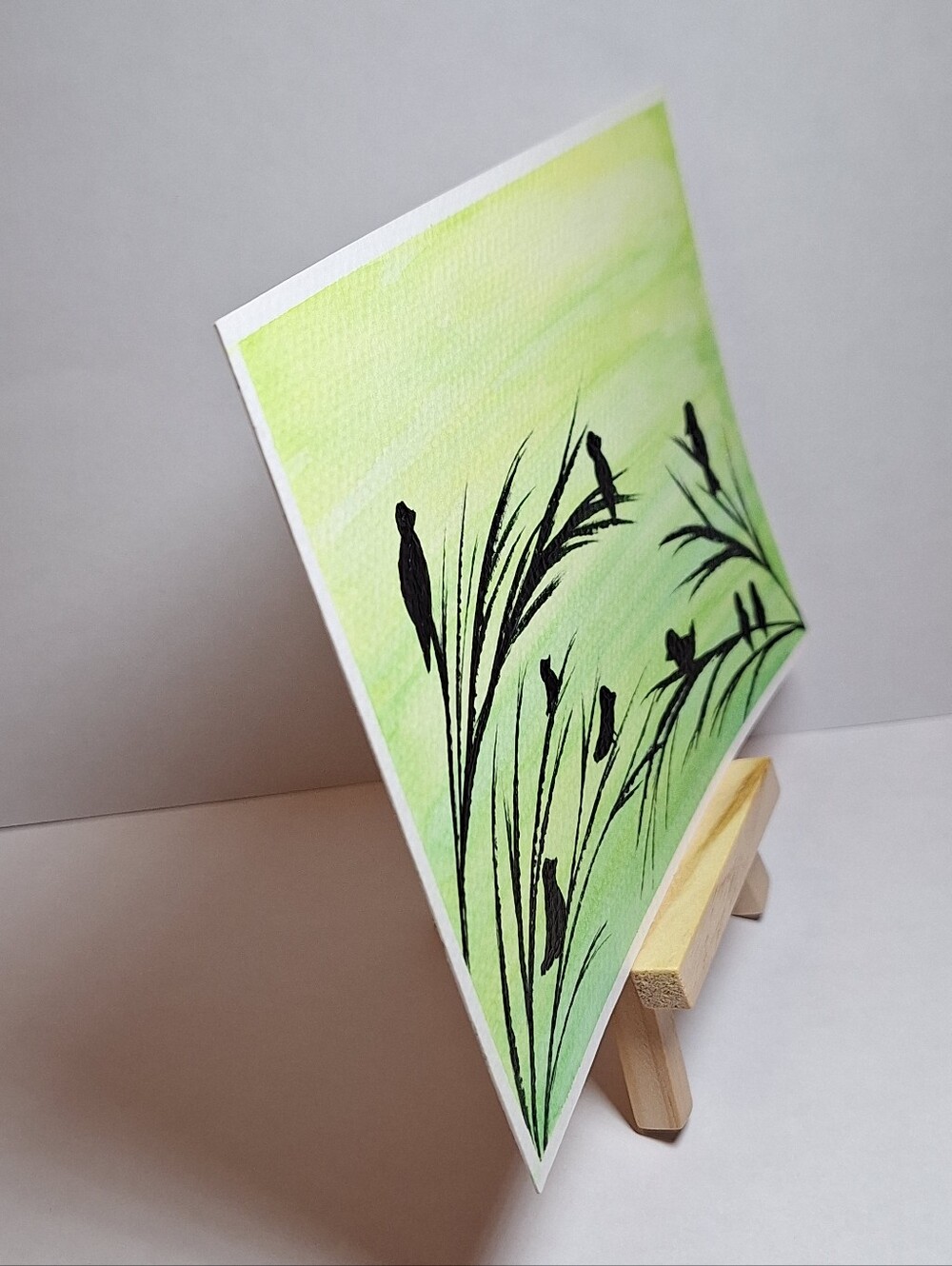 "Gathering" Hand-painted watercolor & acrylic painting - Picture 7 of 12